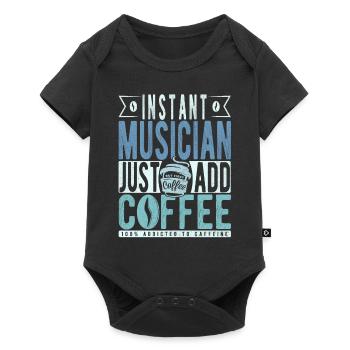 Musician coffee saying - Baby Premium short-sleeve bodysuit - black - Front