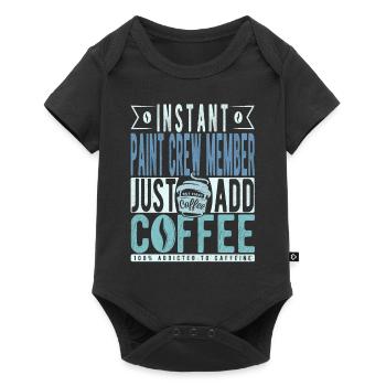Malen -besatzungsmitglied Kaffee Spruch - Baby Premium Kurzarmbody - Schwarz - Vorne
