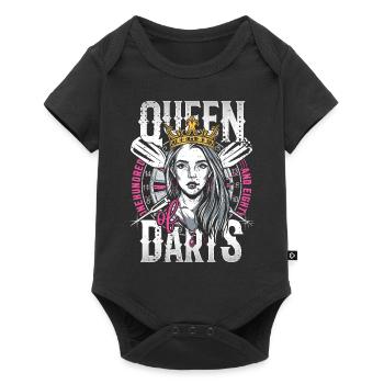 Retro Dart Motifs & Vintage Dartboard 180 Dart - Baby Premium short-sleeve bodysuit - black - Front