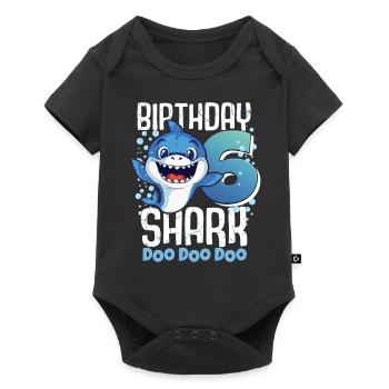 Requin d’anniversaire 6ème anniversaire Requin de 6 ans - Body à manches courtes Premium Bébé - noir - Devant