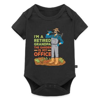 Je suis un grand-père à la retraite Le jardin est mon bureau - Body à manches courtes Premium Bébé - noir - Devant