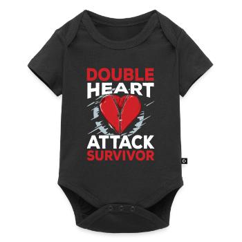 Double heart attack Surviving heart attack - Baby Premium short-sleeve bodysuit - black - Front