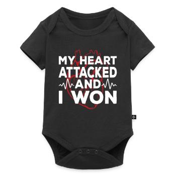 Mein Herz Hat Angegriffen Und Ich Habe Gewonnen - Baby Premium Kurzarmbody - Schwarz - Vorne