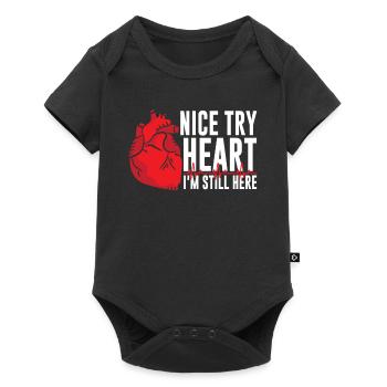 Nice try heart I'm still here - Baby Premium short-sleeve bodysuit - black - Front