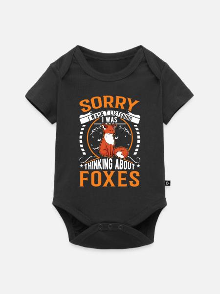 Fuchs Geschenk Rotfuchs - Baby Premium Kurzarmbody - Schwarz