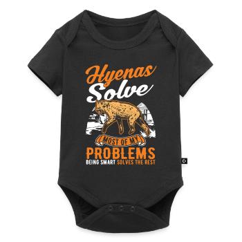 Hyène Cadeau Aardwolf Hyène - Body à manches courtes Premium Bébé - noir - Devant