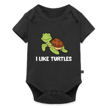 I Like Turtles Reptile Funny Sea Turtle - Baby Premium short-sleeve bodysuit - black - Front
