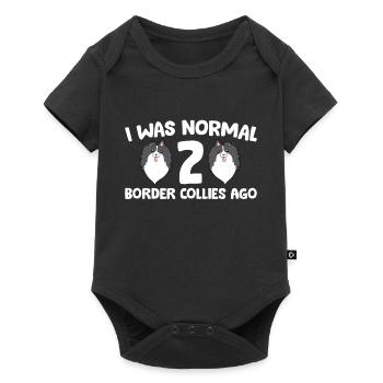 Border Collie Propriétaire J’étais normal 2 Border Collies - Body à manches courtes Premium Bébé - noir - Devant