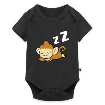 Sleeping Monkey Pyjama Lazy Monkey - Baby Premium short-sleeve bodysuit - black - Front
