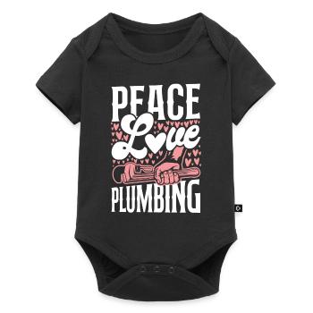 Plomberie plombier femme paix amour - Body à manches courtes Premium Bébé - noir - Devant