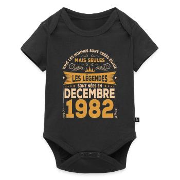 Les Légendes Sont Nées En Décembre 1982 - Body à manches courtes Premium Bébé - noir - Devant