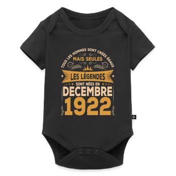 Les Légendes Sont Nées En Décembre 1922 - Body à manches courtes Premium Bébé - noir - Devant