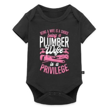 Plomberie Plombier Femme Mari - Body à manches courtes Premium Bébé - noir - Devant