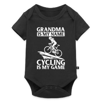 Grandma Is My Name Cycling Is My Game - Road Bike - Baby Premium short-sleeve bodysuit - black - Front