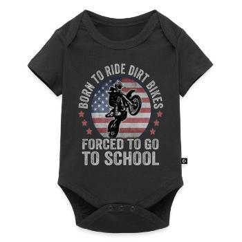Born To Ride Dirt Bikes forcé d’aller à l’école - Body à manches courtes Premium Bébé - noir - Devant