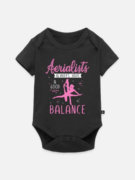 Luftsieger. Luftseide - Baby Premium Kurzarmbody - Schwarz