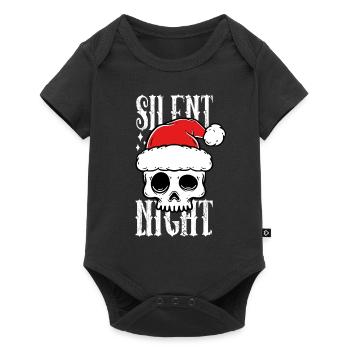 Totenkopf Weihnachts Design Silent Night - Baby Premium Kurzarmbody - Schwarz - Vorne
