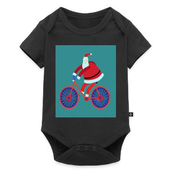 Santas Fahrradtour - Baby Premium Kurzarmbody - Schwarz - Vorne