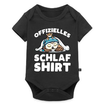 Offizielles Schlaf Shirt Schlummernde Eule Mit - Baby Premium Kurzarmbody - Schwarz - Vorne