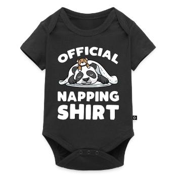 Official Nap Shirt Sleeping Panda - Baby Premium short-sleeve bodysuit - black - Front