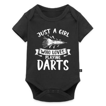 Juste une fille qui aime jouer au Darts Disc Club - Body à manches courtes Premium Bébé - noir - Devant