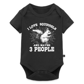 I love squirrels and maybe 3 people - Baby Premium short-sleeve bodysuit - black - Front