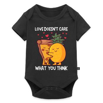Love Doesn't Care What You Think Pizza Hawaii - Baby Premium short-sleeve bodysuit - black - Front