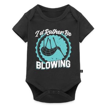 I'd Rather Be Blowing - Bagpiper - Baby Premium short-sleeve bodysuit - black - Front