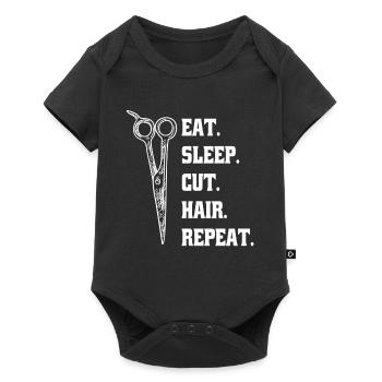 Coiffeur Ciseaux Coiffeur Ciseaux Peigne - Body à manches courtes Premium Bébé - noir - Devant