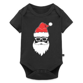 Visage cool du Père Noël avec des lunettes - Body à manches courtes Premium Bébé - noir - Devant