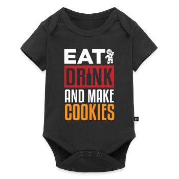 Eat drink and make cookies - Baby Premium short-sleeve bodysuit - black - Front