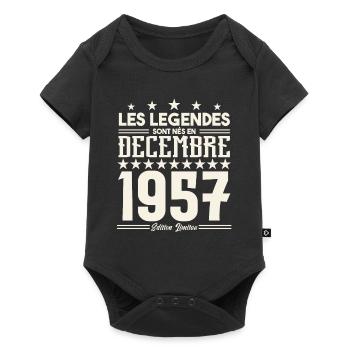 Les Légendes Sont Nés En Décembre 1957, Cadeau. - Body à manches courtes Premium Bébé - noir - Devant