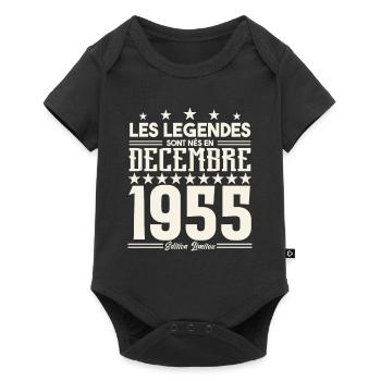Les Légendes Sont Nés En Décembre 1955, Cadeau. - Body à manches courtes Premium Bébé - noir - Devant