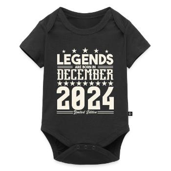 Legenden werden im Dezember 2024 geboren.Geschenkjubiläum - Baby Premium Kurzarmbody - Schwarz - Vorne