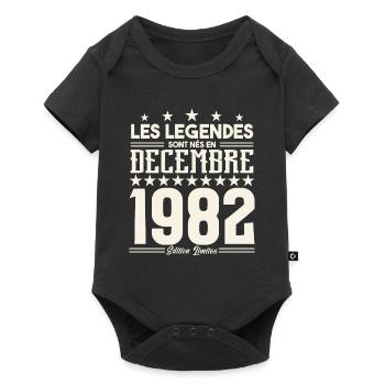 Les Légendes Sont Nés En Décembre 1982, Cadeau. - Body à manches courtes Premium Bébé - noir - Devant