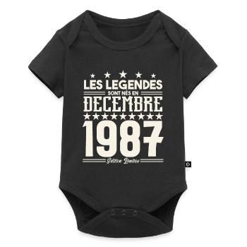Les Légendes Sont Nés En Décembre 1987, Cadeau. - Body à manches courtes Premium Bébé - noir - Devant