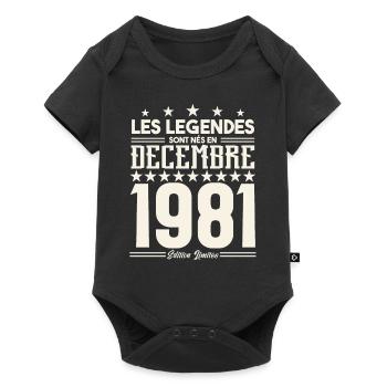 Les Légendes Sont Nés En Décembre 1981, Cadeau. - Body à manches courtes Premium Bébé - noir - Devant