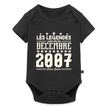 Les Légendes Sont Nés En Décembre 2007, Cadeau. - Body à manches courtes Premium Bébé - noir - Devant