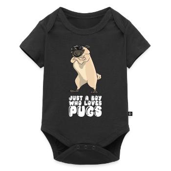 Just A Boy Who Loves Pugs - Baby Premium short-sleeve bodysuit - black - Front