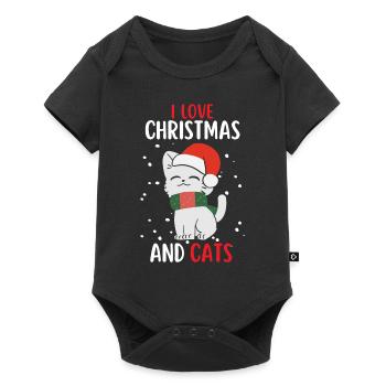 J’aime Noël et Chats Chat Noël - Body à manches courtes Premium Bébé - noir - Devant