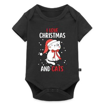 J’aime Noël et Chats Chat Noël - Body à manches courtes Premium Bébé - noir - Devant