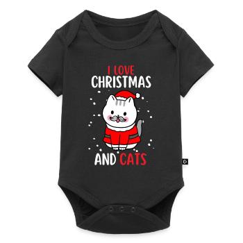 J’aime Noël et Chats Chat Noël - Body à manches courtes Premium Bébé - noir - Devant