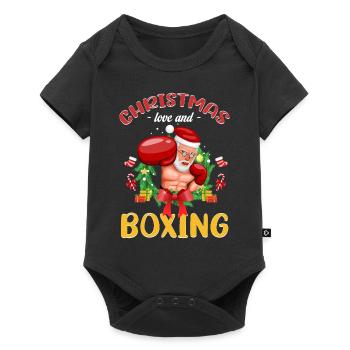 Christmas Love Boxing Boxer Christmas Gift - Baby Premium short-sleeve bodysuit - black - Front