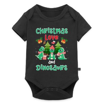 Dino Garçon Garçon Enfants Noël Amour Dinosaure - Body à manches courtes Premium Bébé - noir - Devant