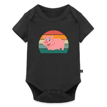 porcs porcs verrat porcherie porc - Body à manches courtes Premium Bébé - noir - Devant