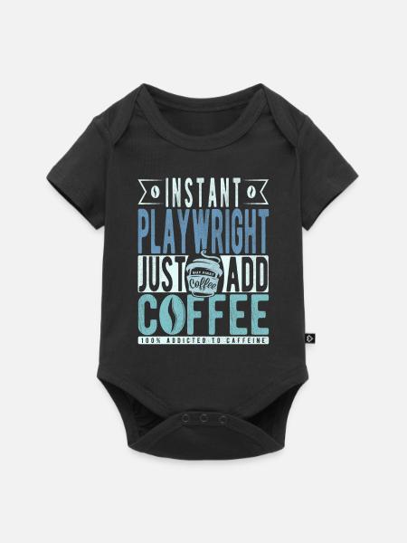Dramatiker Kaffee Spruch - Baby Premium Kurzarmbody - Schwarz