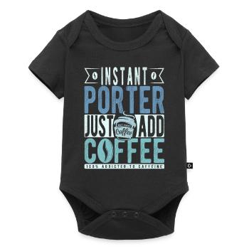 Porter Coffee Quote - Baby Premium short-sleeve bodysuit - black - Front