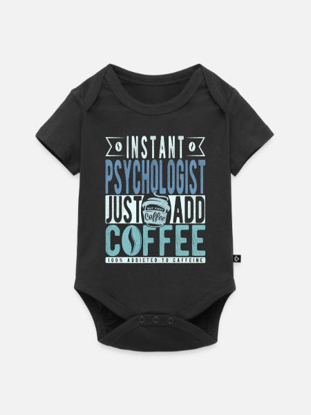 Psychologe Kaffee Spruch - Baby Premium Kurzarmbody - Schwarz