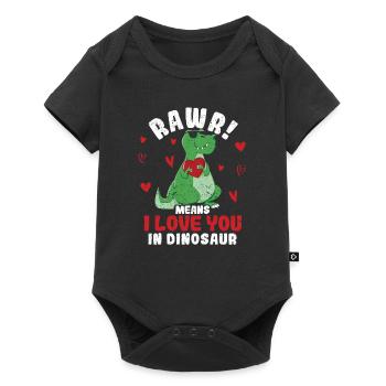 Rawr signifie que je t’aime dans Dinosaur - Body à manches courtes Premium Bébé - noir - Devant