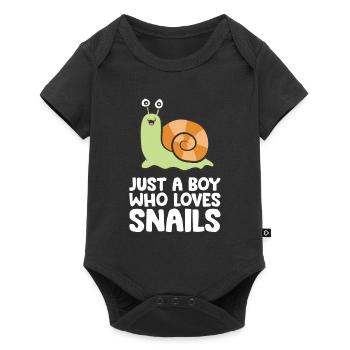 Just a Boy Who Loves Snails - Baby Premium short-sleeve bodysuit - black - Front